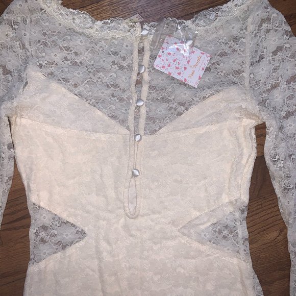 Free People Lace Dress Off White (Size: S) - Picture 4 of 5